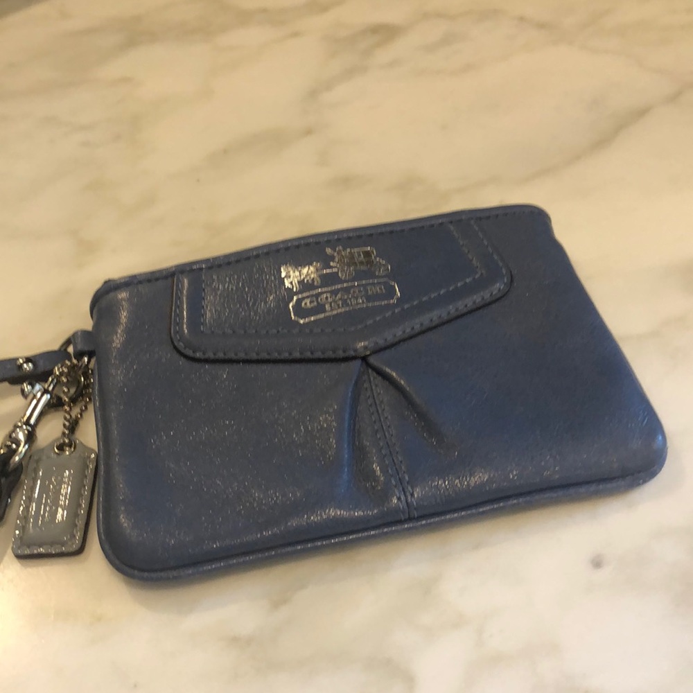💕Host pick - Coach wristlet denim blue leather